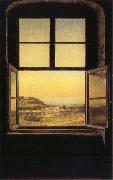 johann christian Claussen Dahl View through a Window to the Chateau of Pillnitz oil painting reproduction